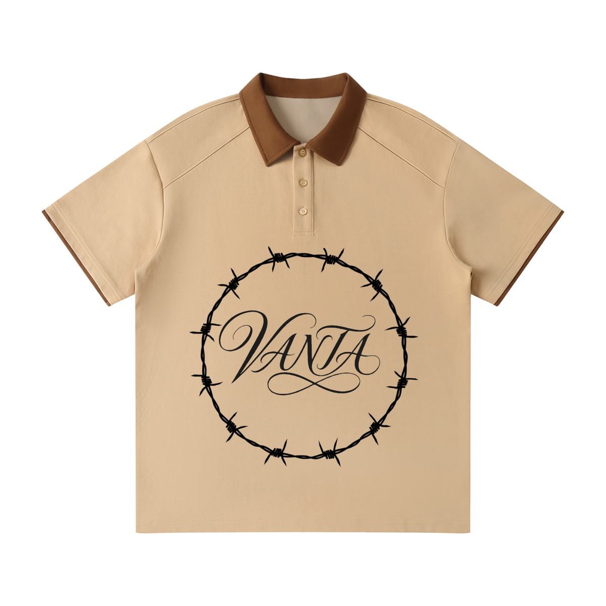 Contrast Collar Raglan Polo Shirt