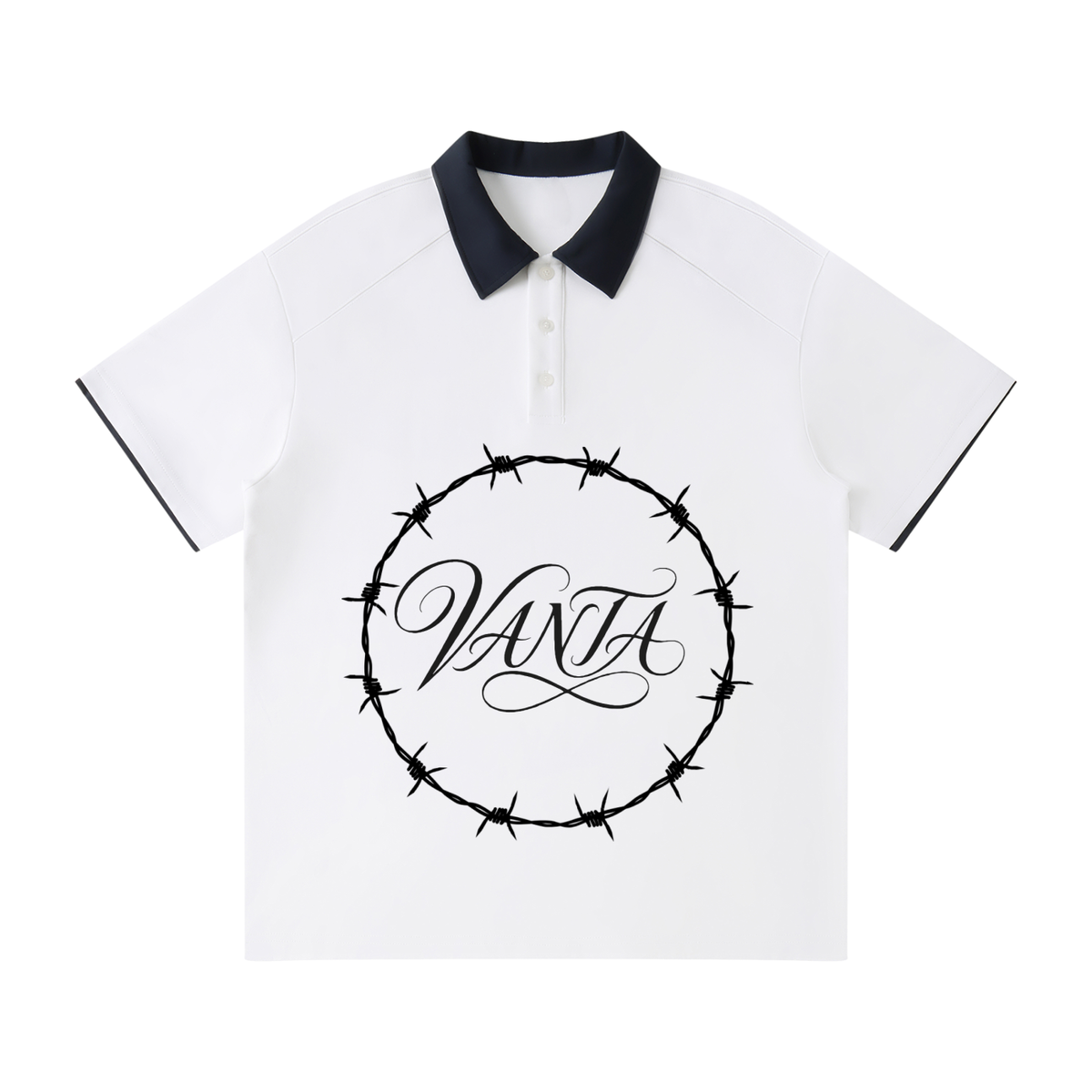 Contrast Collar Raglan Polo Shirt