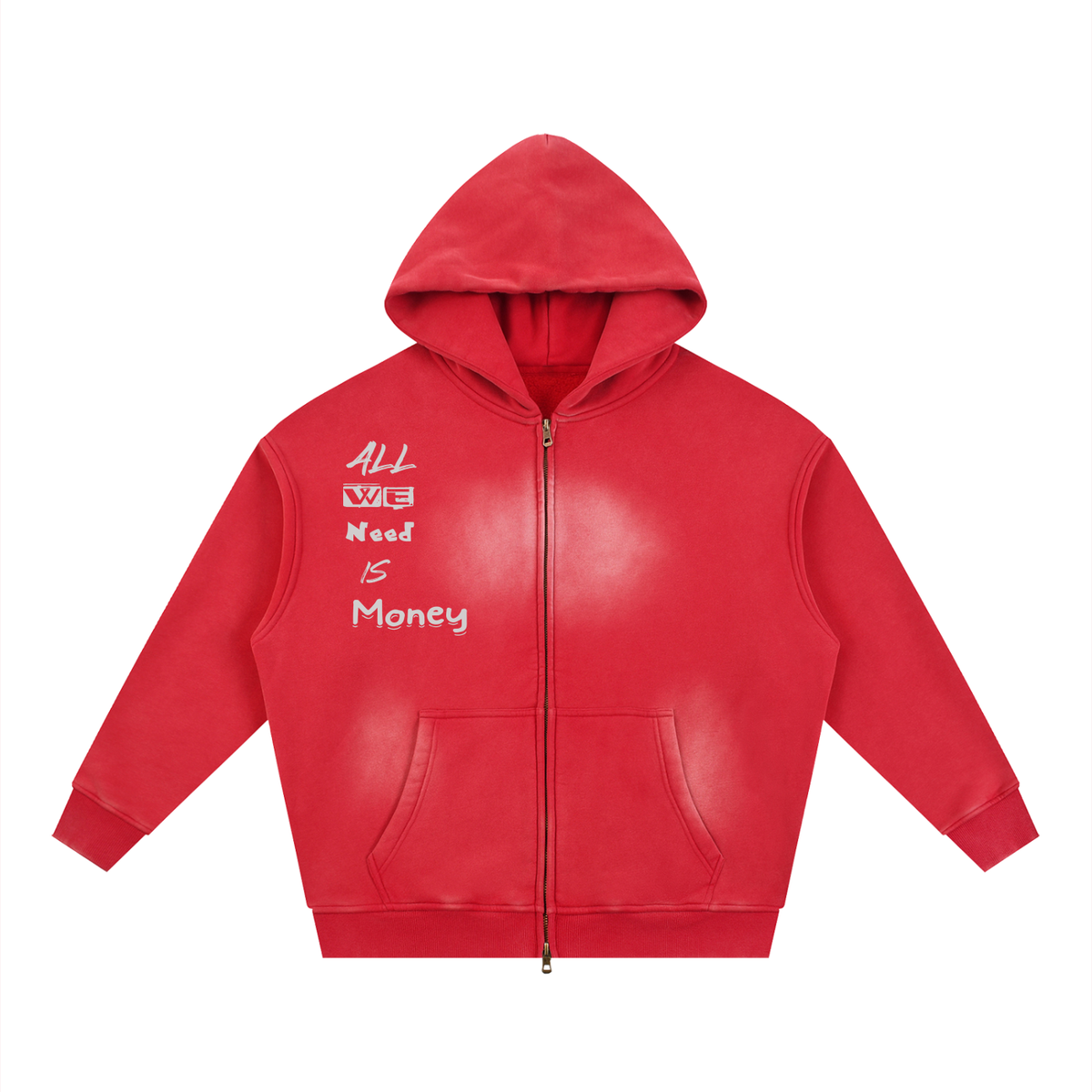 Sunfade Two-way Zipper Boxy Fleece Hoodie