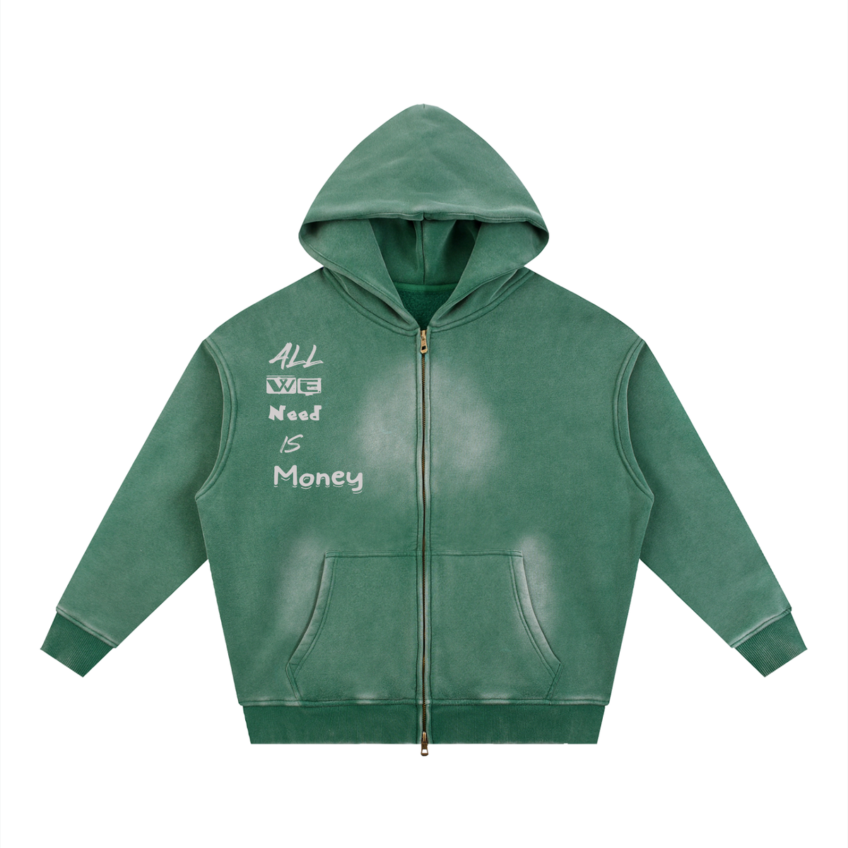 Sunfade Two-way Zipper Boxy Fleece Hoodie