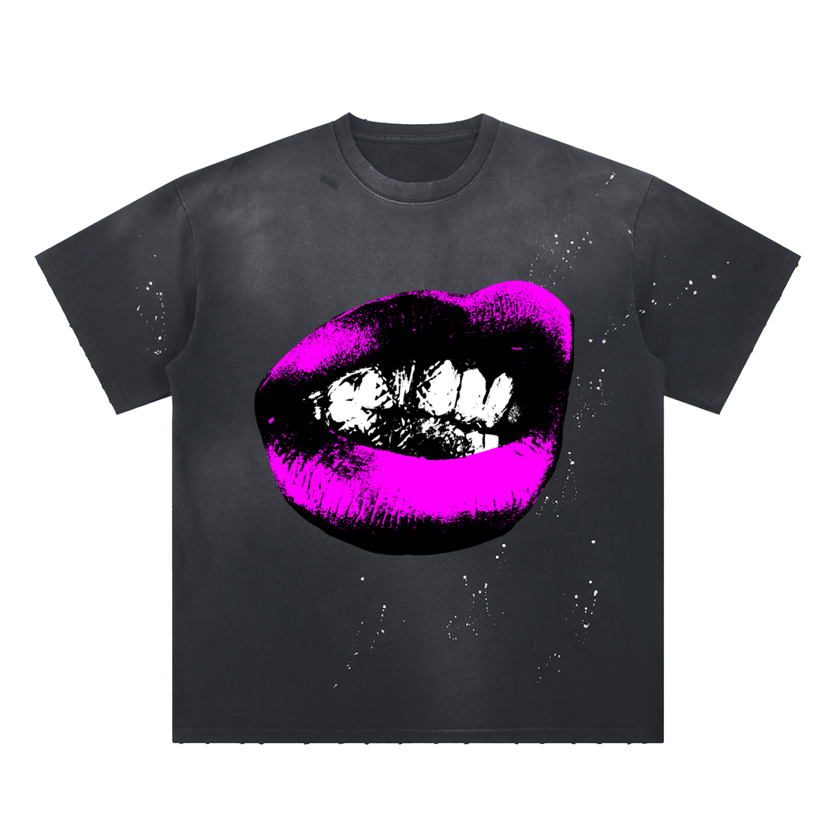 Hand-Frayed Sunfade Paint Splatter T-Shirt