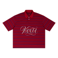 Unisex Striped Boxy Collared Polo Shirt