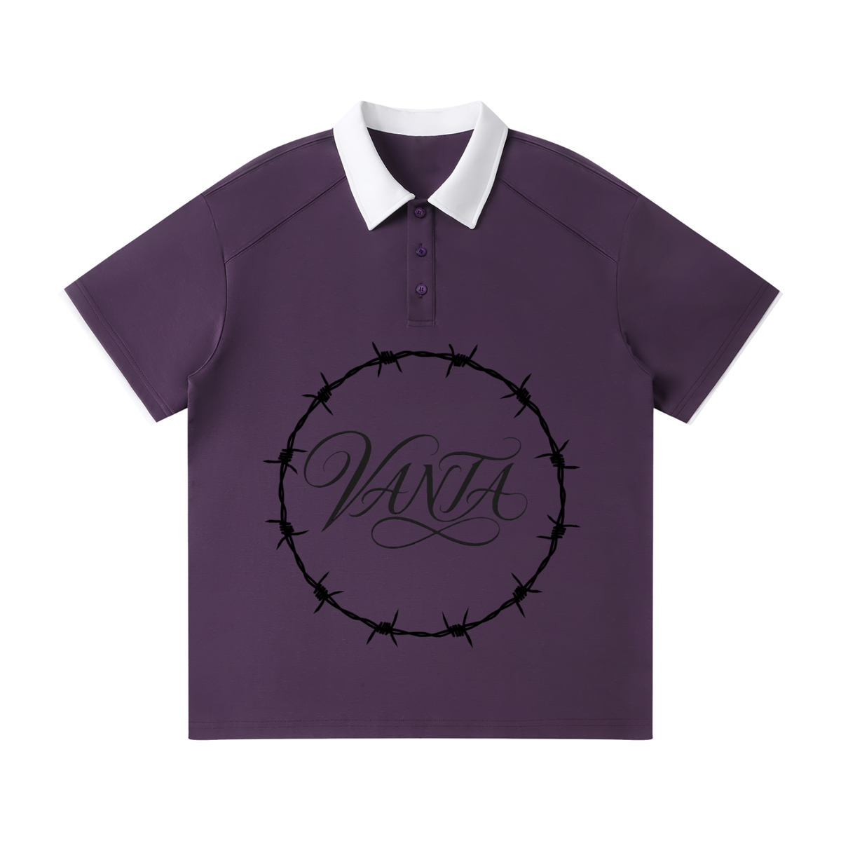 Contrast Collar Raglan Polo Shirt
